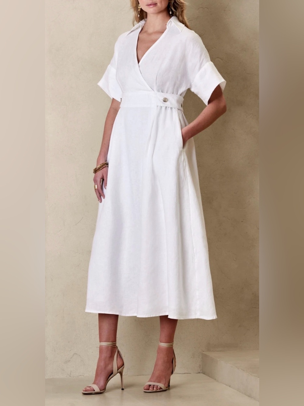 Banana Republic Sedona Linen Dress, Size Medium Tall